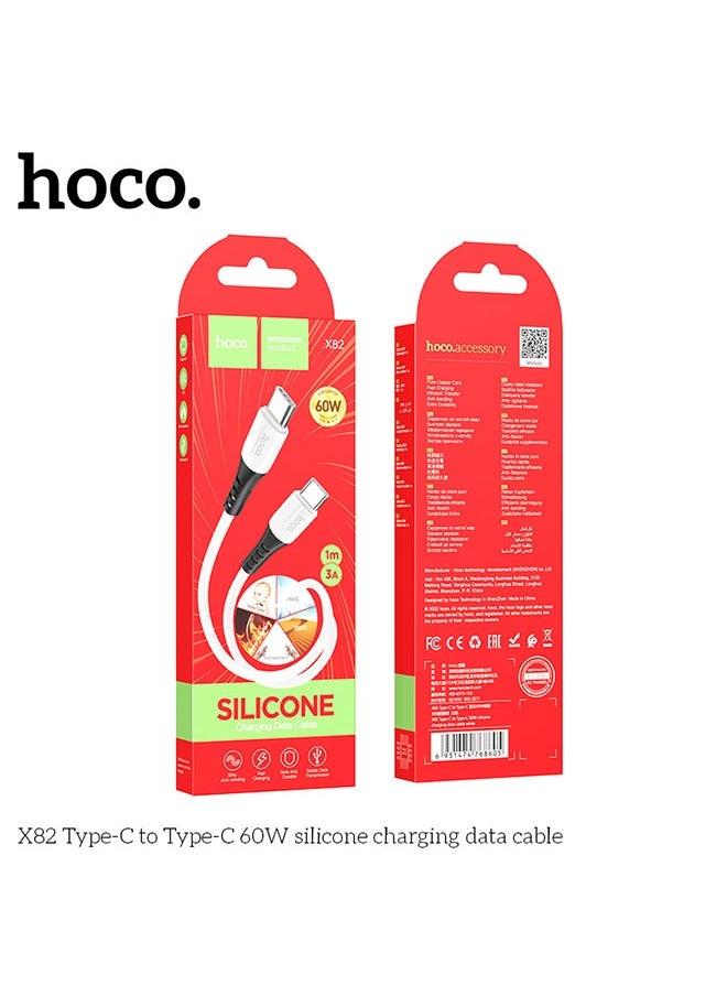 hoco. X82 Type-C to Type-C 60W silicone charging data cable  - Image 5