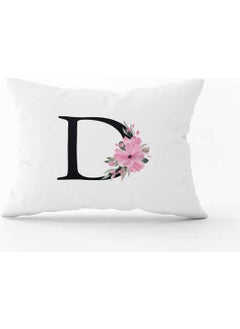 Cango Home Pink Flowers and Black Letters Double Sided Digital Printed Throw Pillow COVER-HRF04-D-3550 