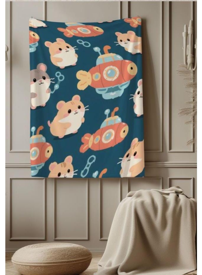 عام بطانية رقيقة من الفانيلا الكرتونية للأطفال والرضع (دافئة ومريحة، ومناسبة للنوم والألعاب) 70 سم * 100 سم