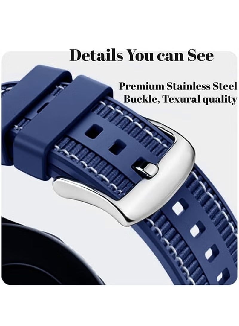Straps Compatible with  Watch 46MM GT5/GT4/GT3/GT3 Pro/GT2/GT2e/GT/GT Runner, Watch 4/4 Pro/3/3 Pro,Watch 4 Pro/GS3/Magic Watch 2,Nylon Braided Silicone Band for Men, Women,Blue - Image 3