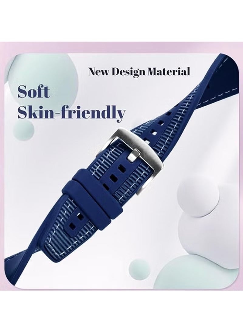 Straps Compatible with  Watch 46MM GT5/GT4/GT3/GT3 Pro/GT2/GT2e/GT/GT Runner, Watch 4/4 Pro/3/3 Pro,Watch 4 Pro/GS3/Magic Watch 2,Nylon Braided Silicone Band for Men, Women,Blue - Image 4