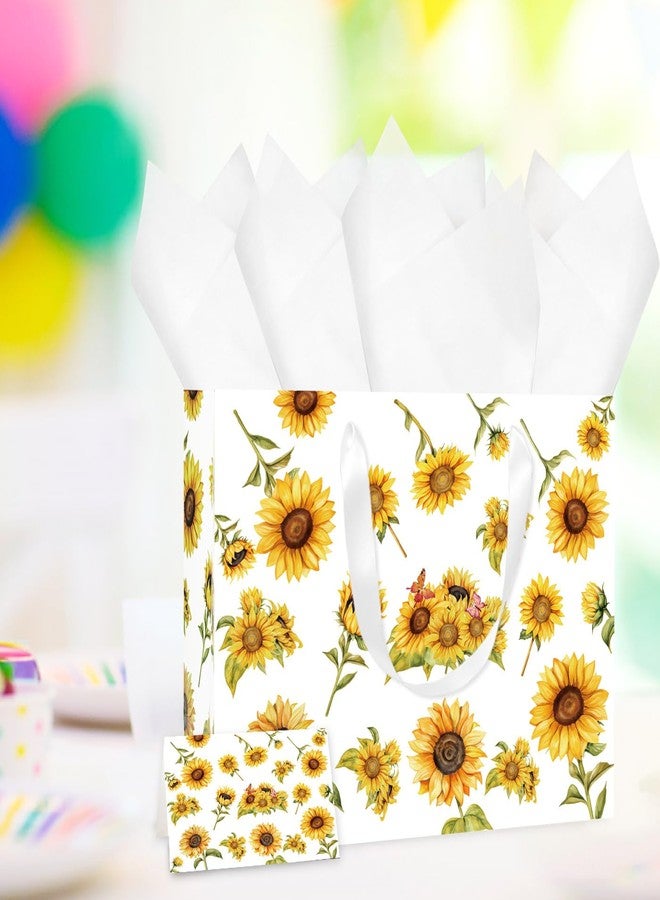 MUNILAIL 13 Inches Sunflower Gift Bag Large Gift Bag with Handle Tissue Paper and Greeting Card for Kids Adults Birthday Party Baby Shower Paper Gift Bag - Image 4