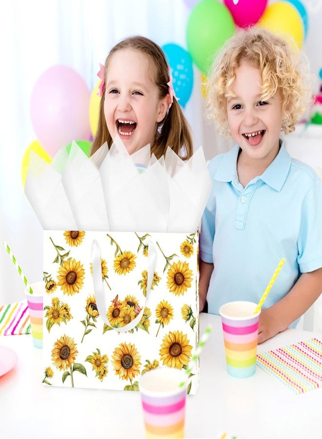 MUNILAIL 13 Inches Sunflower Gift Bag Large Gift Bag with Handle Tissue Paper and Greeting Card for Kids Adults Birthday Party Baby Shower Paper Gift Bag - Image 5
