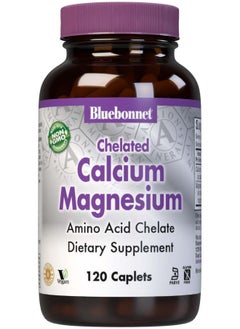 Bluebonnet Nutrition Albion Chelated Calcium Magnesium Caplets, 120 Count