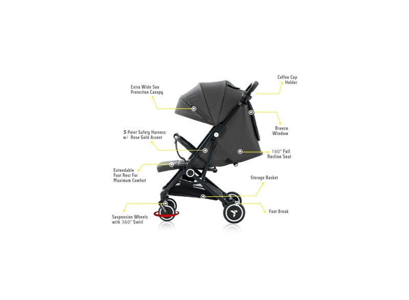 Umbrella X6 Pro Stroller - Dark Grey - Image 5
