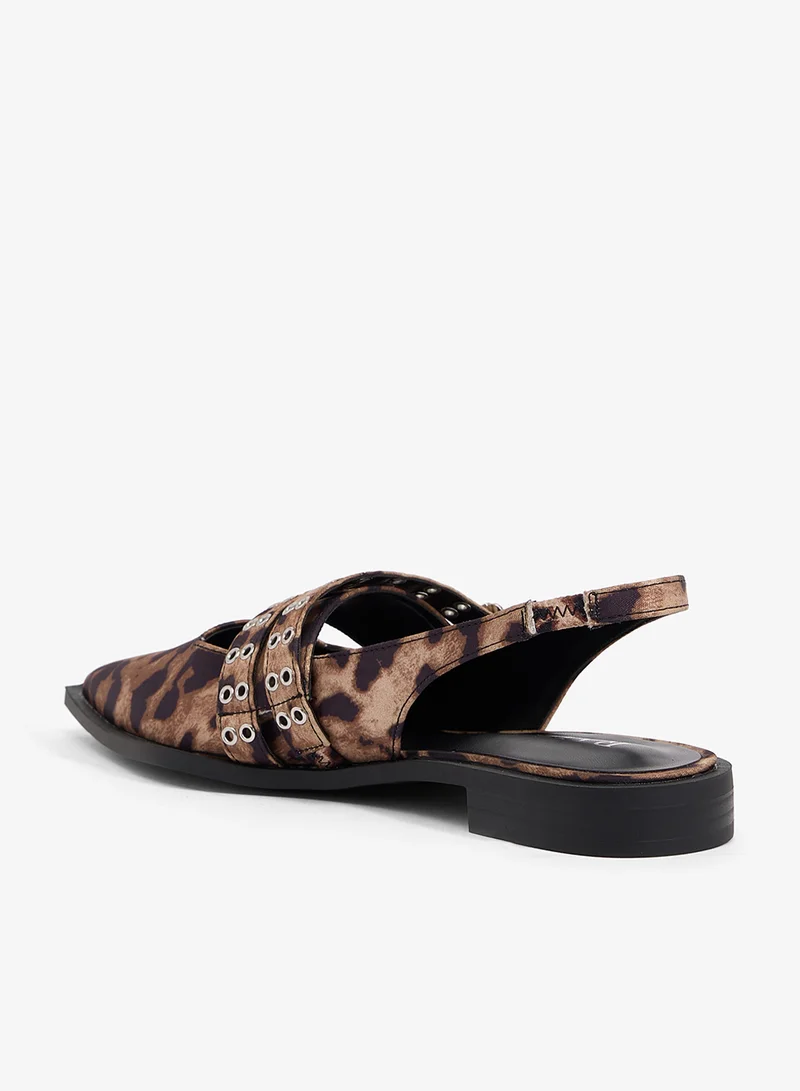 RAID  Ichika Leopard Slingback Flats for Women | Best Price UAE