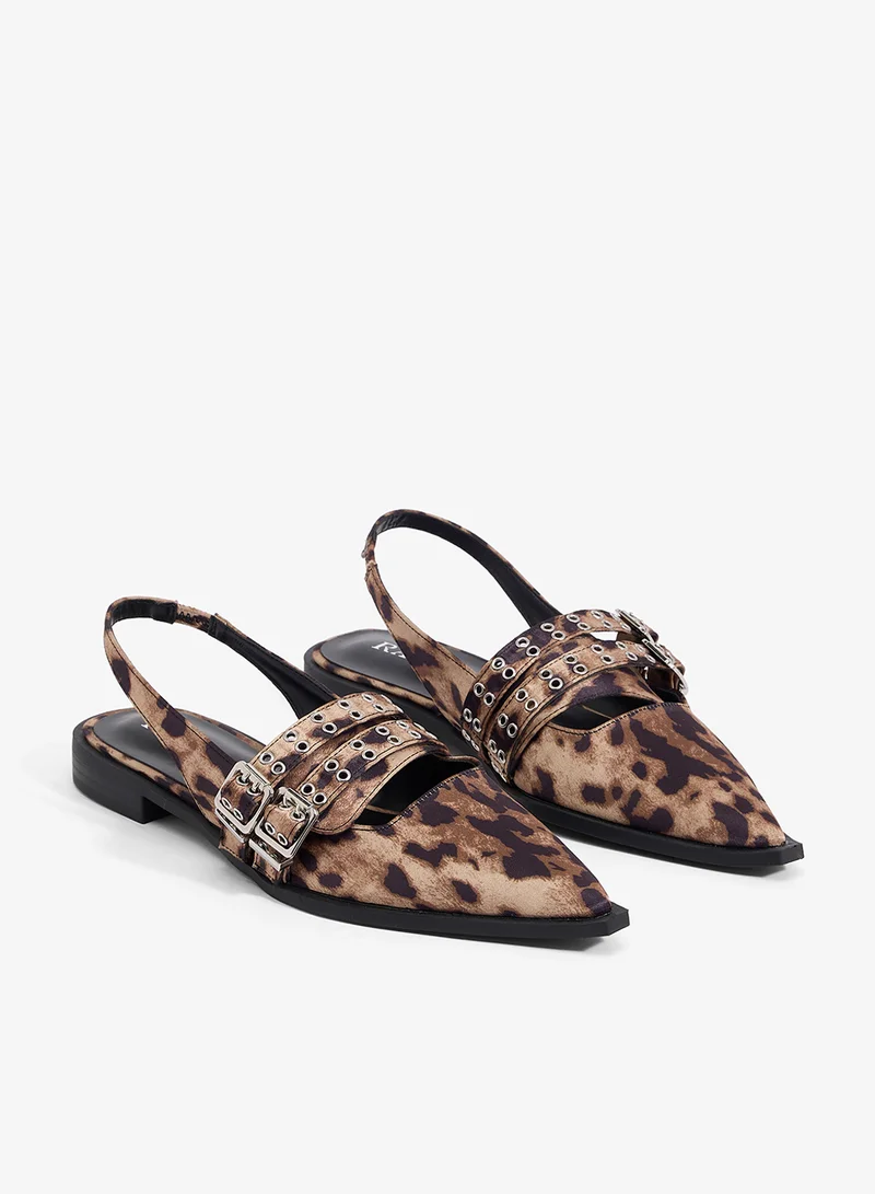 RAID  Ichika Leopard Slingback Flats for Women | Best Price UAE