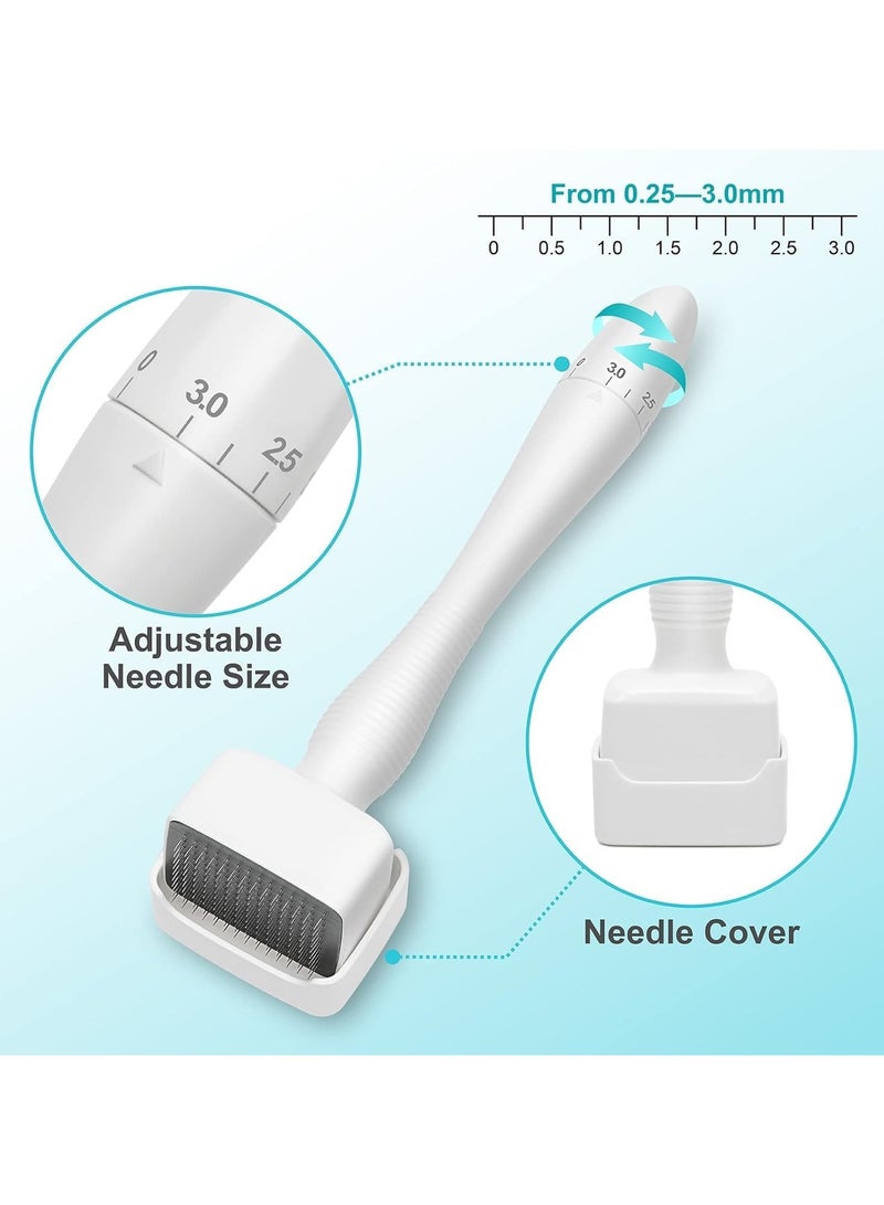 Adjustable Derma Roller Stamp, Derma Roller Alternative, Reusable Microneedle Pen with Needle Cover, Skin Care Tools for Face, Body, Hair and Beard Growth - Image 2