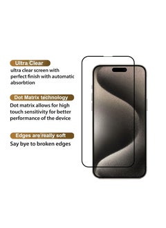 HD PLUS IPhone 15 Pro Max HD Plus Premium Tempered Glass Screen Protector With Black Frame  - Image 4