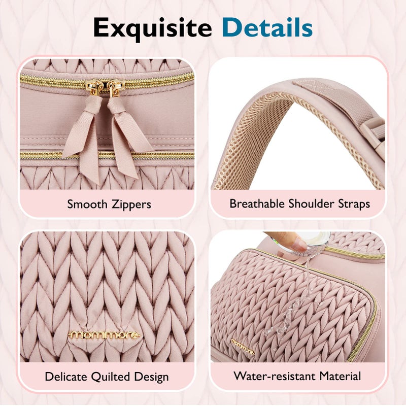 موممور mommore Diaper Bag Small Diaper Backpack Stylish Toddler Baby Mini Maternity Bags Travel Backpacks with Insulated Pockets, Changing Pad, Stroller Straps - Image 5