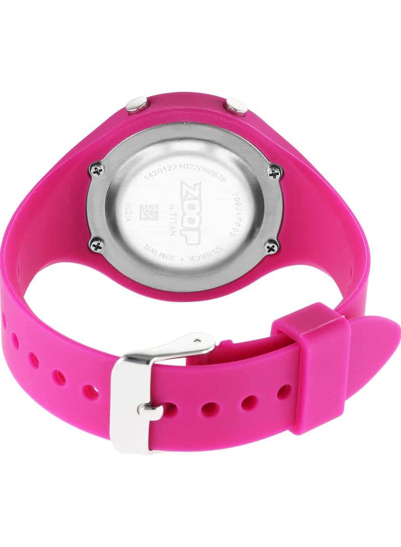 Zoop Unisex Digital Round Shape Silicone Wrist Watch 26024PP02 - 40 Mm - Image 5