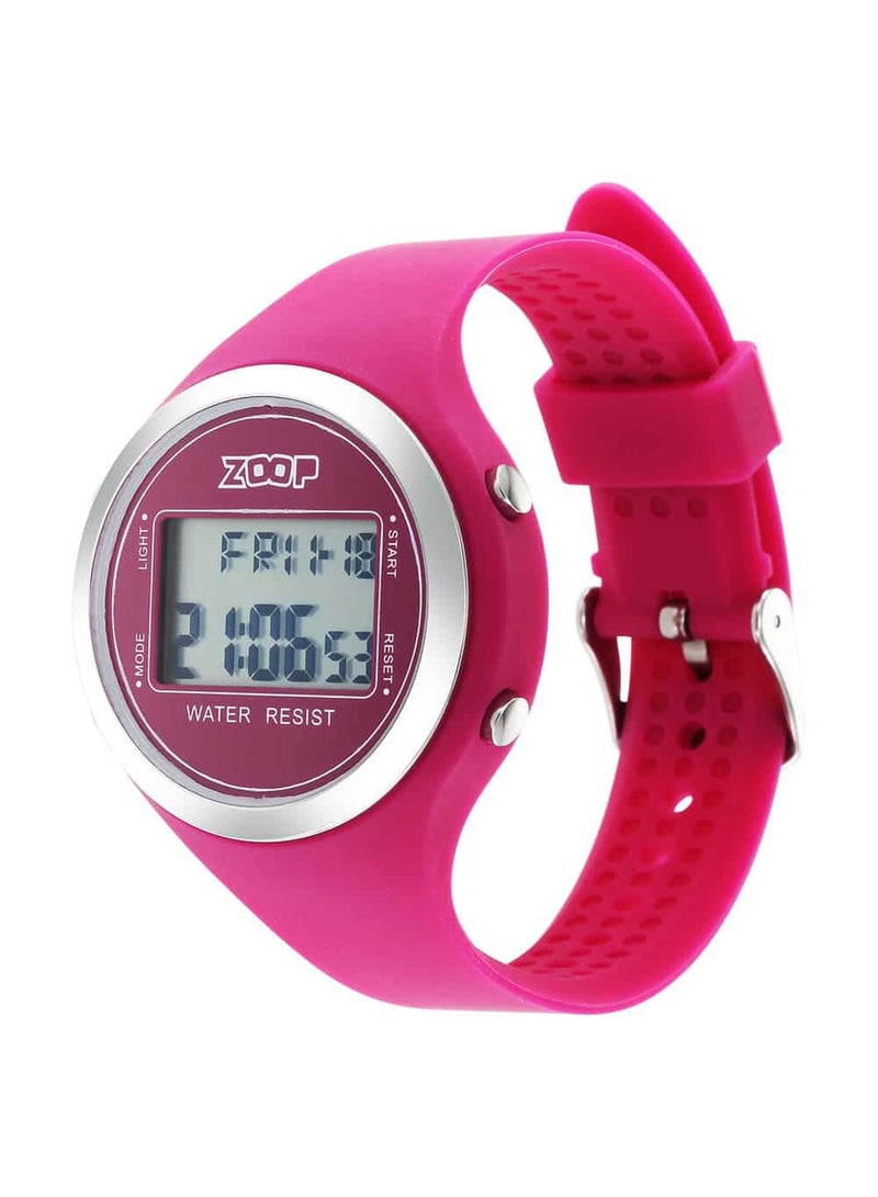 Zoop Unisex Digital Round Shape Silicone Wrist Watch 26024PP02 - 40 Mm - Image 3
