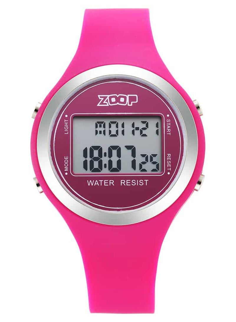 Zoop Unisex Digital Round Shape Silicone Wrist Watch 26024PP02 - 40 Mm - Image 2