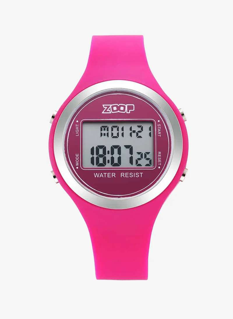 Zoop Unisex Digital Round Shape Silicone Wrist Watch 26024PP02 - 40 Mm