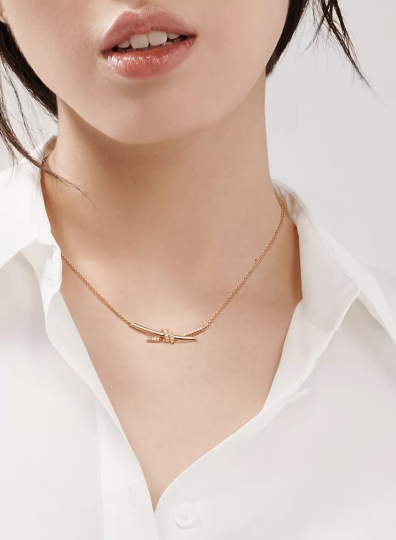 Tiffany & Co. Tiffany Knot Pendant in Rose Gold with Diamonds  - Image 2