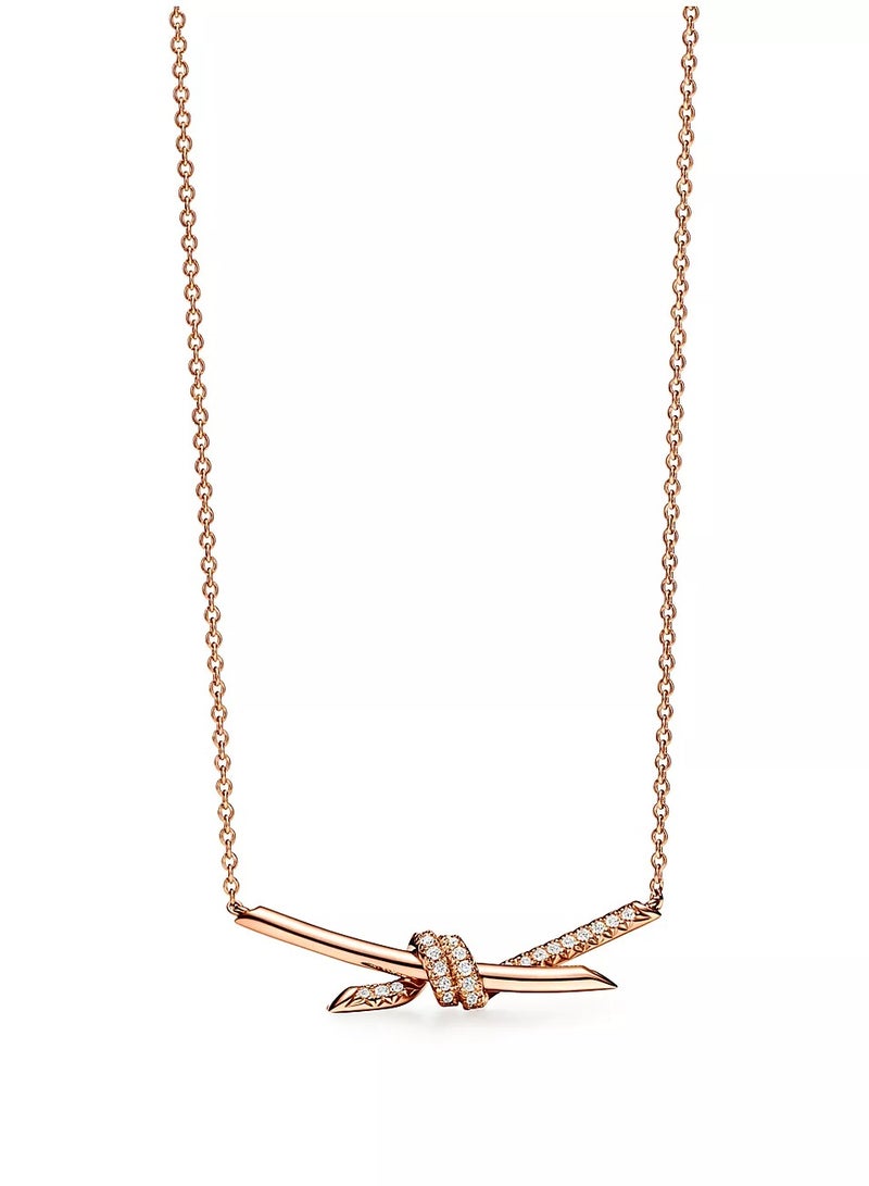 Tiffany & Co. Tiffany Knot Pendant in Rose Gold with Diamonds  - Image 3