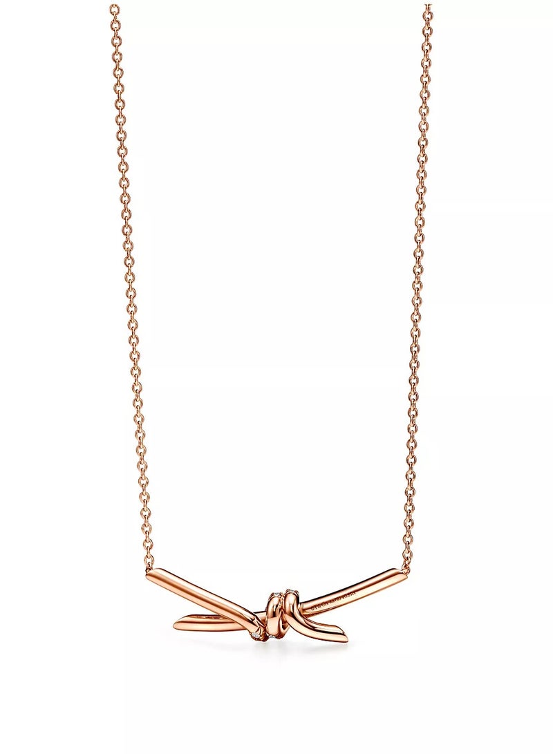 Tiffany & Co. Tiffany Knot Pendant in Rose Gold with Diamonds  - Image 1