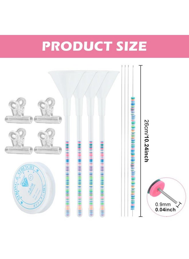 LVOERTUIG LVOERTUIG Beading Funnel, Clay Beads Bracelet Making Kit, 4 Pcs Beading Funnel Bead Bracelet Kit for Jewelry Making Clay Beads Bracelets Making with Beading Funnel, Beading Needles, Clip  - Image 3