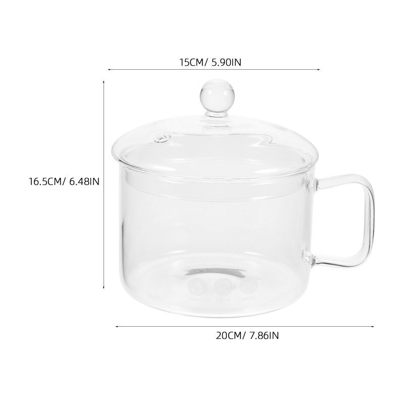 2pcs Useful Glass Cooking Pot Multi-function Open Fire Heating Health Stew Noodle Pot Noodles Bowls for Home Kitchen Restaurant 1500ml - Image 2