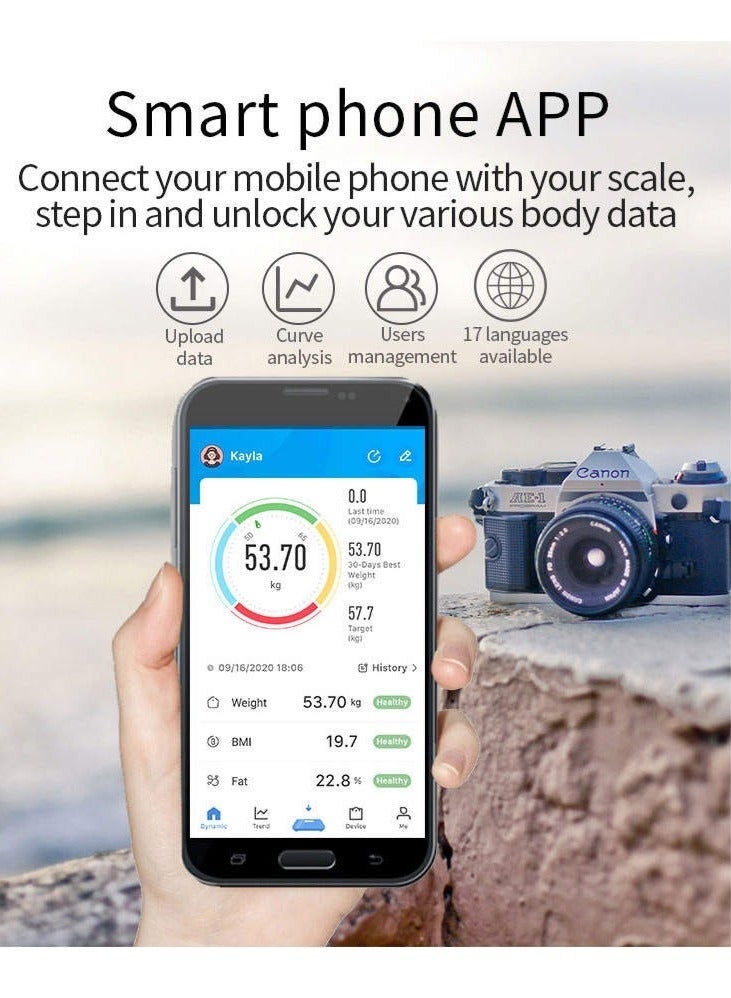 ELTRAZONE Smart Bluetooth Weight Scale with App – Wireless Body Composition Analyzer for 14 Key Metrics (BMI, Body Fat, Weight, Heart Rate) – Digital Smart Scale for Home Fitness & Health Tracking - Image 2