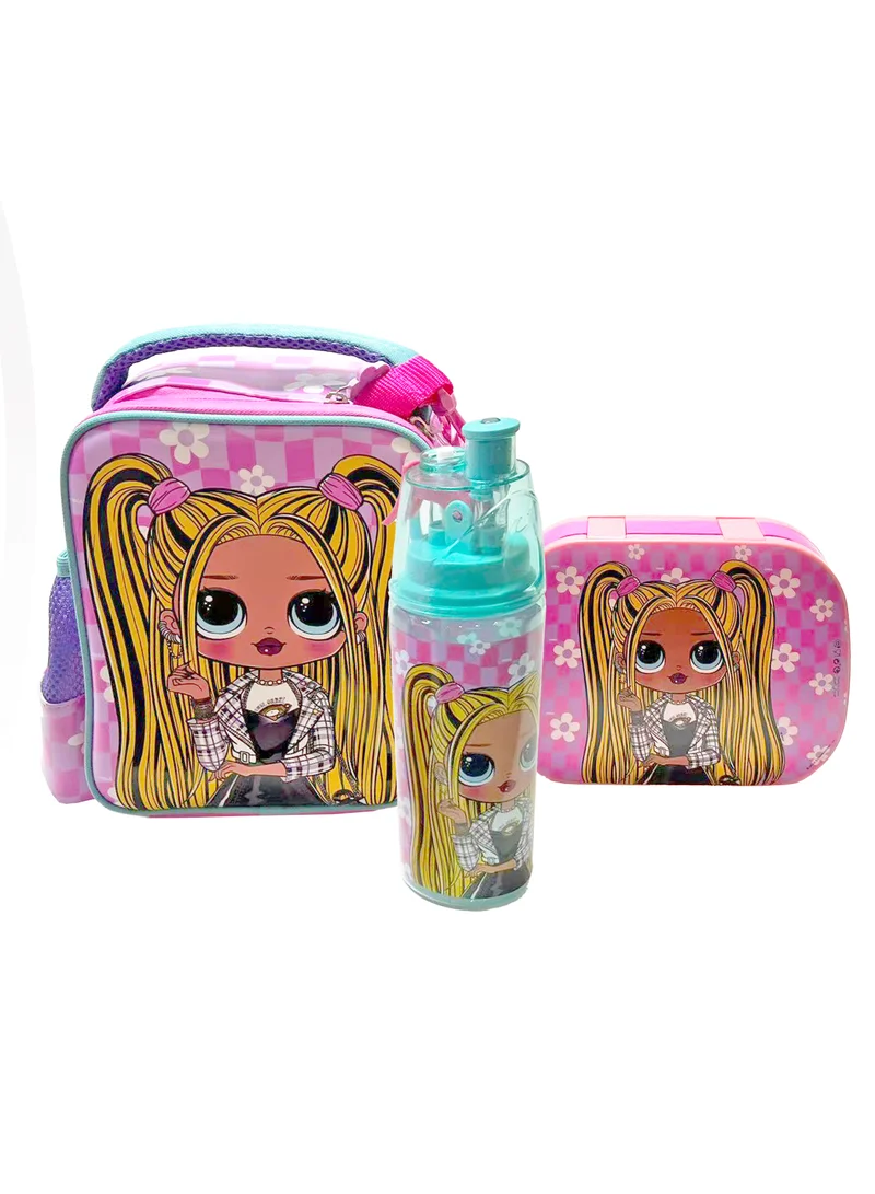 ام جي اي MGA LOL Got That Glow 3-In-1 Smash Lunch Bag, Water Bottle And Lunch Box Set