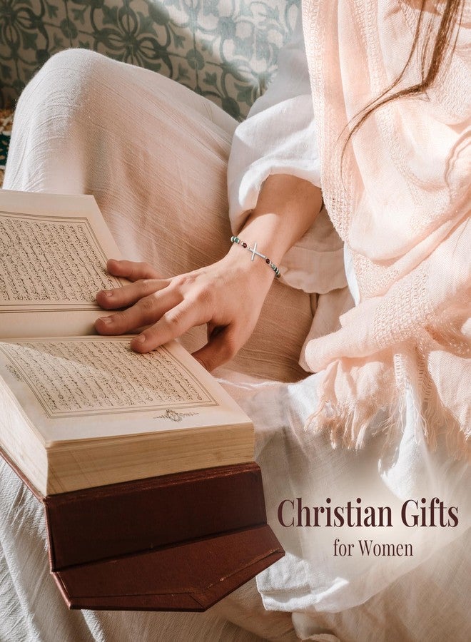 ZOKCC Christian Inspirational Bracelet Gifts for Daughter: Christmas Day Birthday Baptism Graduation Easter Gifts for Daughter from Mom - Cross Beaded Natural Stone Healing Bracelets for Women - Image 4