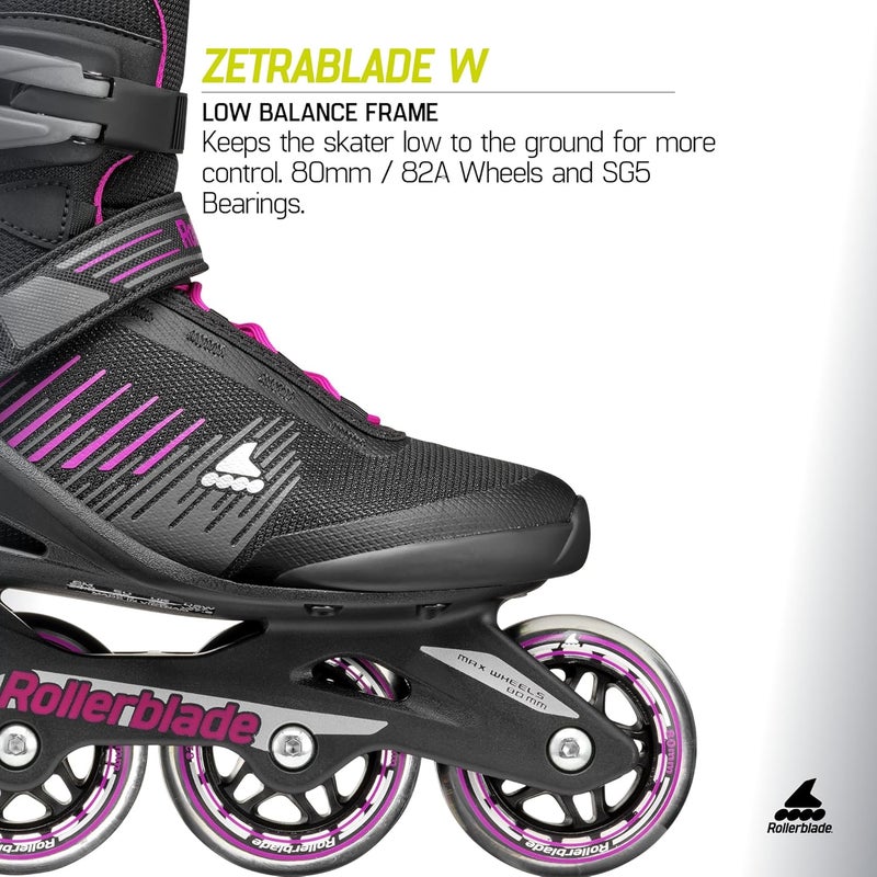 Rollerblade Zetrablade Women's Adult Fitness Inline Skate, Black and Pink - Image 5