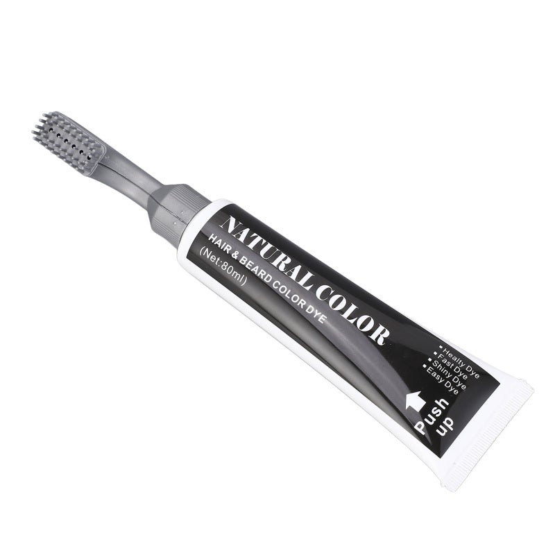 Black Beard Dye 80ml Gentle Safe Formula Beard Dye for Men - Easy Application With Comb Gloves Mustache Dye for Gray Beard Coverage Home Use - Image 4