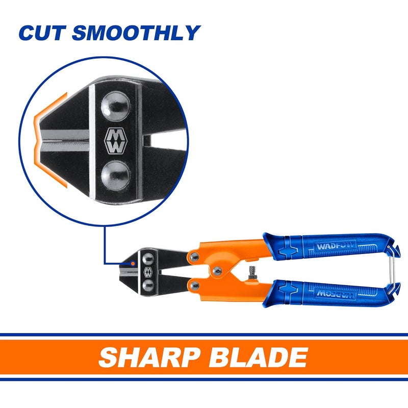 WADFOW Mini Bolt Cutter Wire Cutter 8 Easily Cut Locks Cable Chain Spring Snips Clippers with Soft Rubber Handle - Image 2