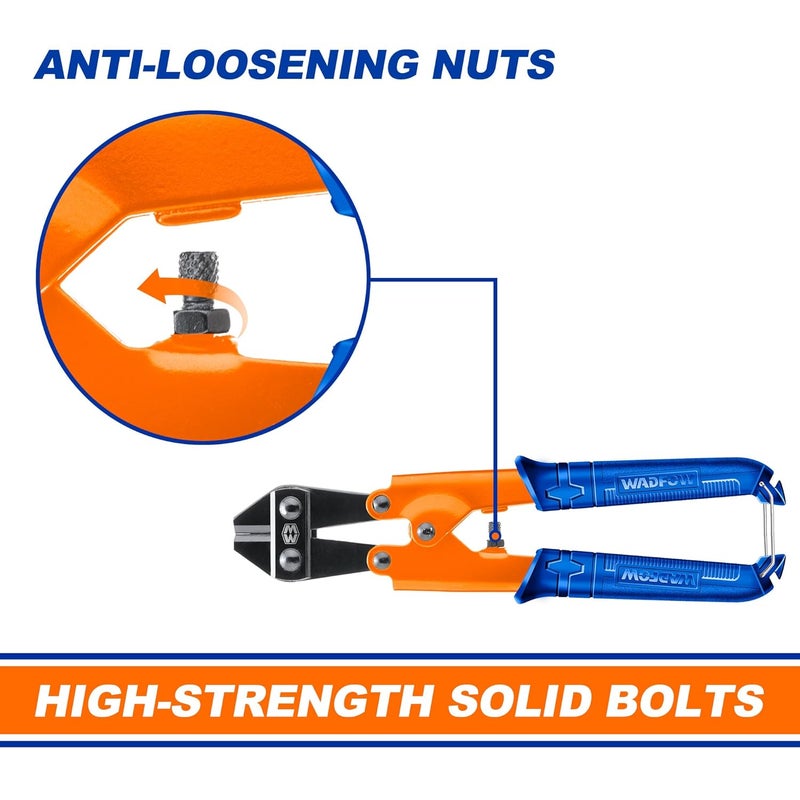 WADFOW Mini Bolt Cutter Wire Cutter 8 Easily Cut Locks Cable Chain Spring Snips Clippers with Soft Rubber Handle - Image 3