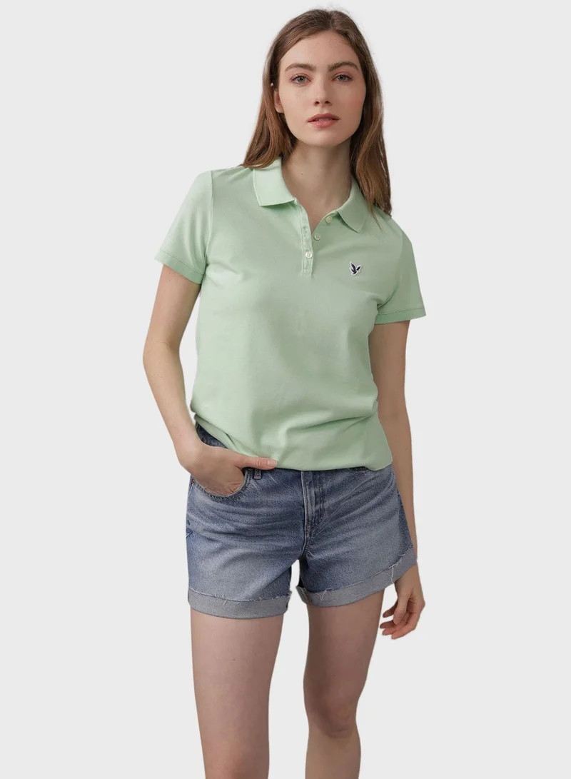 امريكان ايجل Logo Detail Short Sleeve Polo Shirt