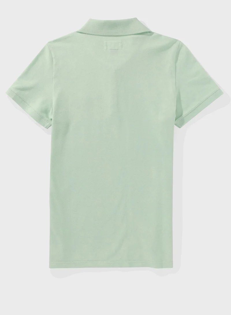امريكان ايجل Logo Detail Short Sleeve Polo Shirt
