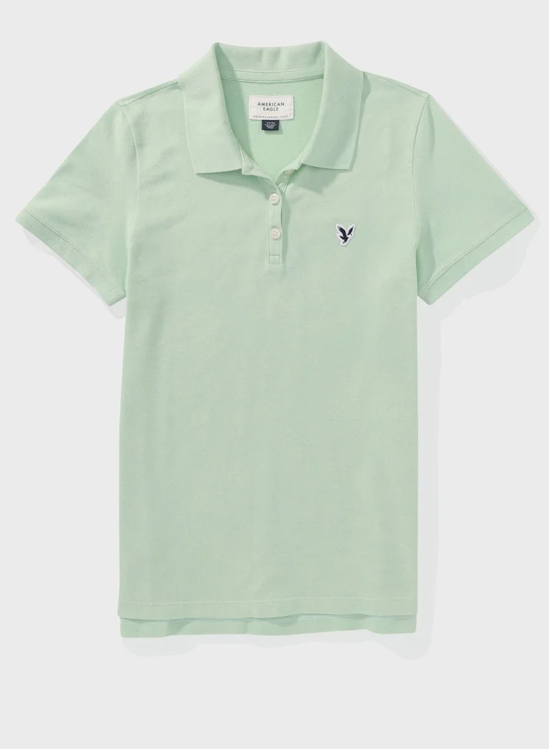 امريكان ايجل Logo Detail Short Sleeve Polo Shirt