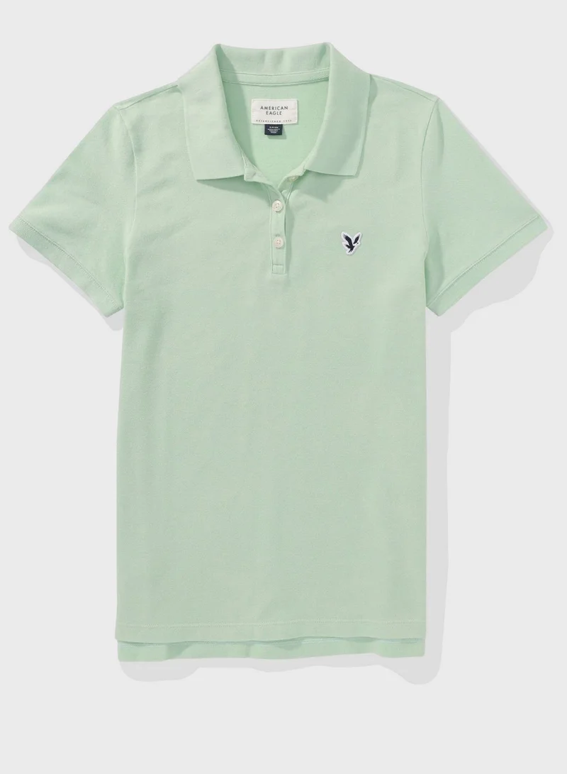 امريكان ايجل Logo Detail Short Sleeve Polo Shirt