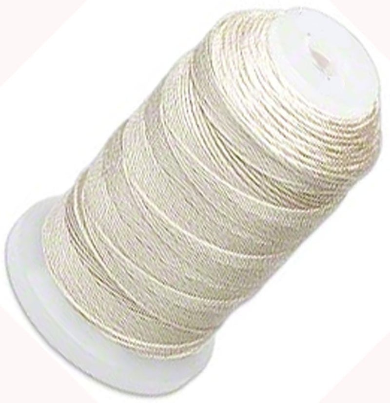 Purely Silk Simply Silk Beading Thread Cord Size F Ecru 0.013 Inch 0.34mm Spool 140 Yards for Stringing Weaving Knotting - Image 1