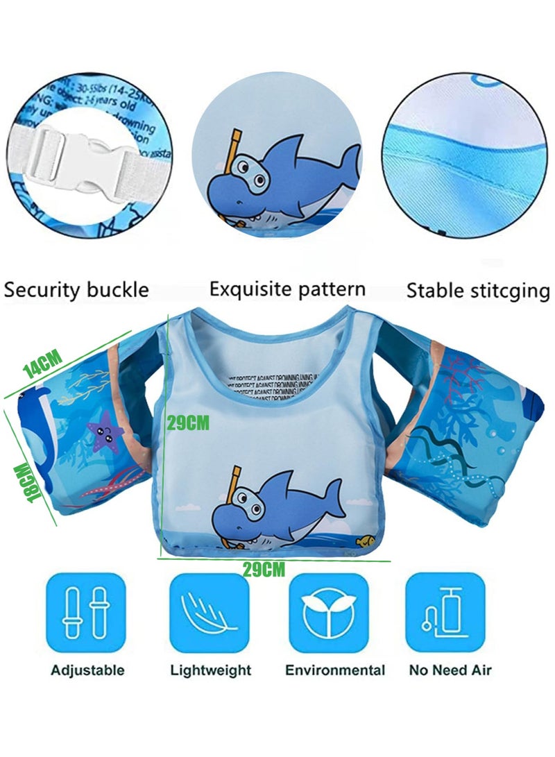 Generic Kids Swim Vest Toddler Floaties for 30-55lbs/2-6 Year Old Girls and Boys Swimming Arm Band Pool Float Jacket with Water Wings and Shoulder Strap for Children Learn to Swim Aid (Whale)  - Image 2