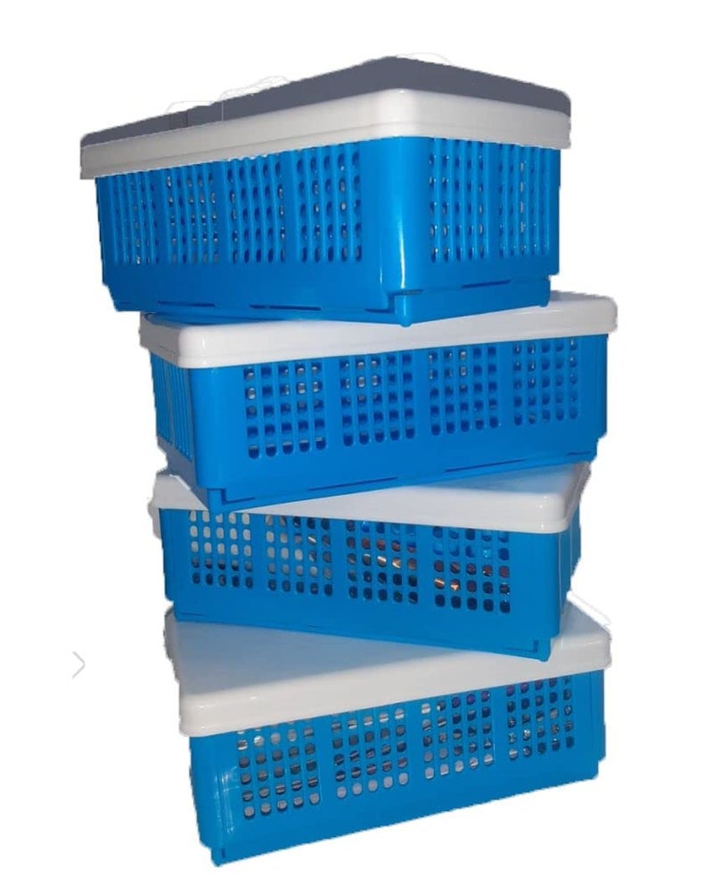 Jewel Plastic Flexi Fold Multipurpose Storage Organisers (Multicolour - Flexi Fold 1) Set of 4