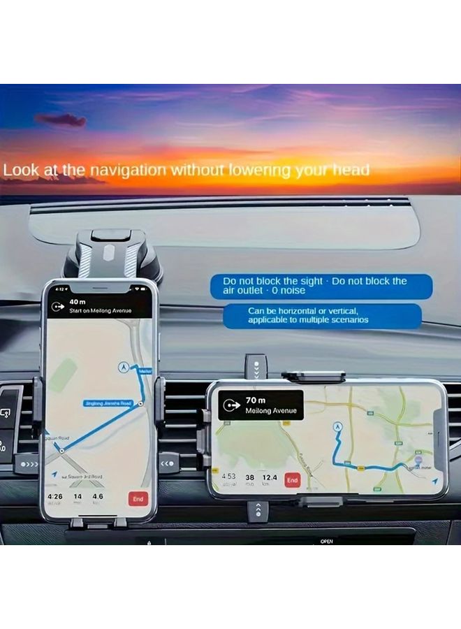 360 Degree Rotating Dashboard Phone Holder Strong Suction Cup Black - Image 2