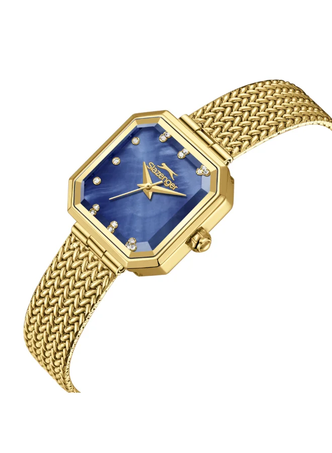 سلازنجر ساعة يد نسائية شبكية بعقارب