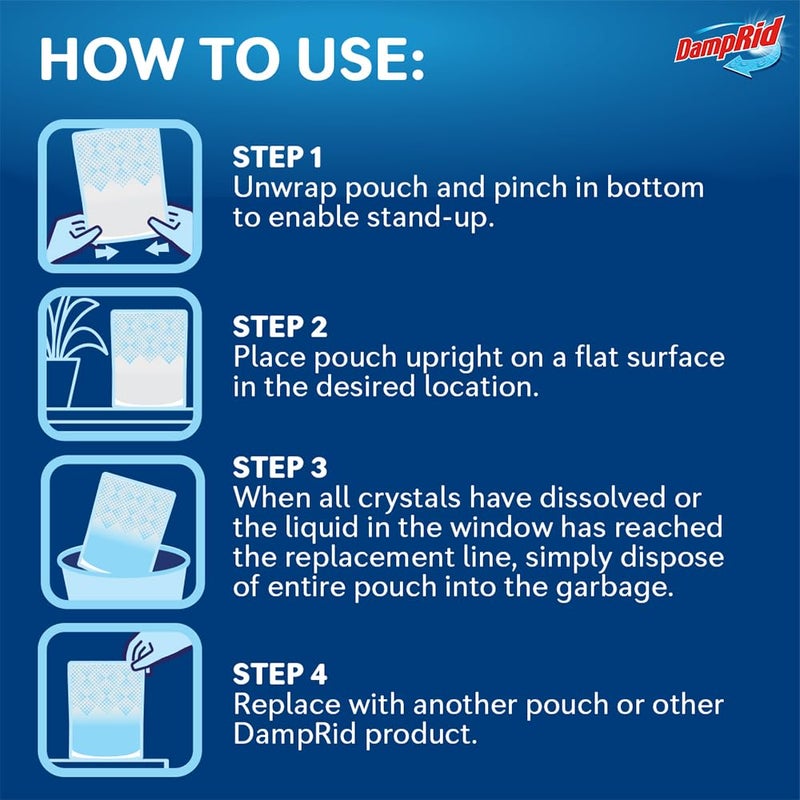DampRid Fresh Scent Single-Use Pouch Moisture Absorber, 6-Pack - Image 4
