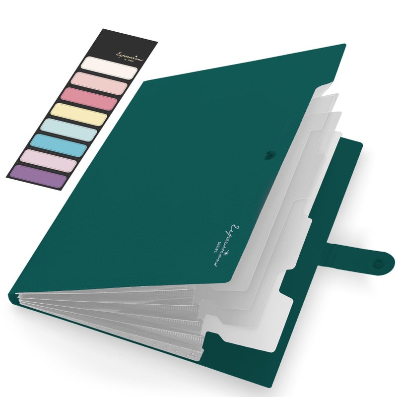 Sooez Accordion File Organizer Letter Size Expanding File Folder with Labels 5 Pocket Folders for Document Portable Paper Bill Receipt Organizer for Home School Office Supplies A4 Size Dark Green - Image 2