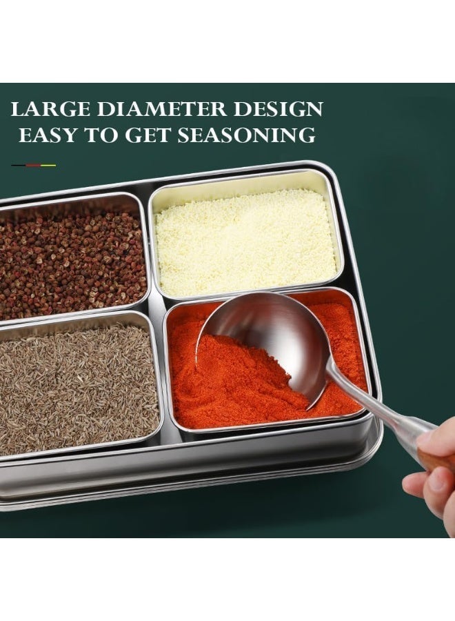 Bukela 304 Stainless Steel Multi-Grid Seasoning Box Cover Set, Eight Compartments, Dust-Resistant, Food Grade, Portable - Image 5