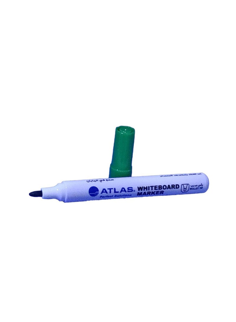 ATLAS 12-Piece Bullet Tip White Board Marker Green - Image 2