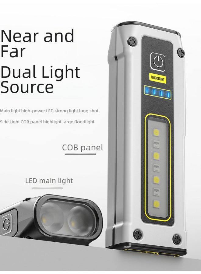 Multi-functional Mini Led Flashlight High-intensity Long-range Rechargeable Super Bright Portable Outdoor Magnetic Suction-Product Specifications:White Standard  - Image 2