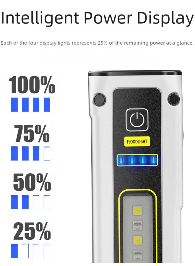 Multi-functional Mini Led Flashlight High-intensity Long-range Rechargeable Super Bright Portable Outdoor Magnetic Suction-Product Specifications:White Standard  - Image 4