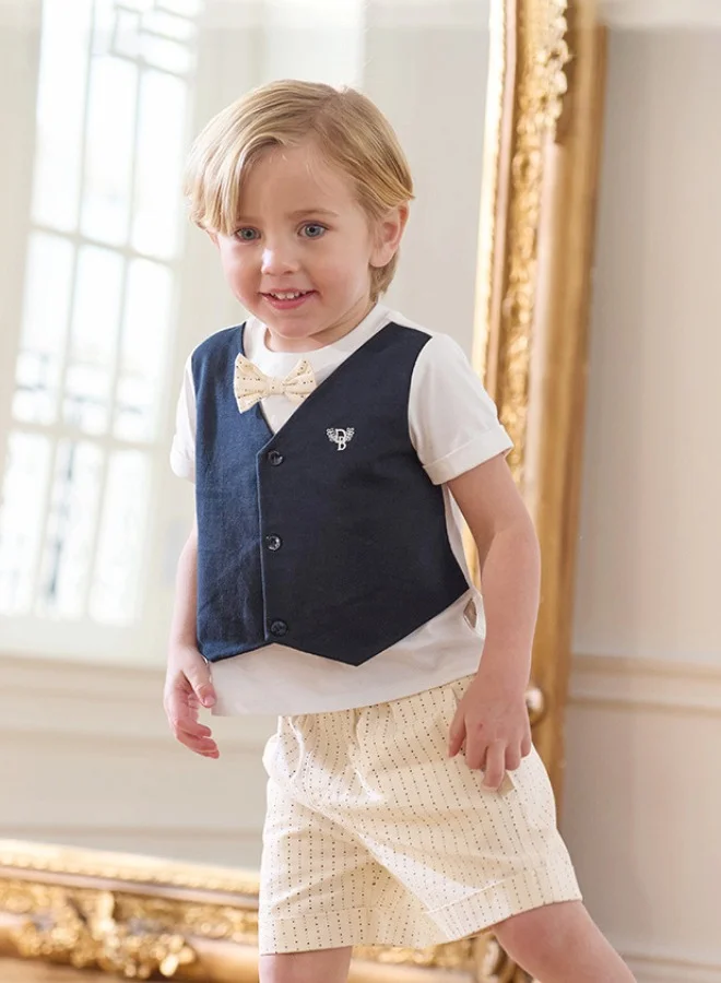 Dave & Bella Boy Cotton Vest and Bow Ties Shorts set