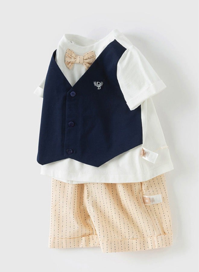 Dave & Bella Boy Cotton Vest and Bow Ties Shorts set - Image 4