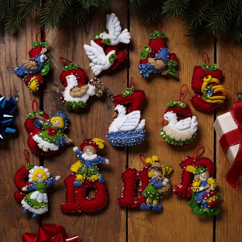 Bucilla Felt Ornaments KIT 12, Twelve Days of Christmas - Image 2