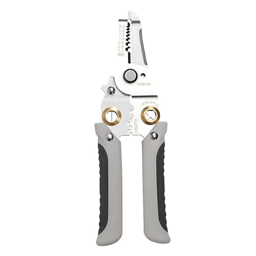 Hian 7 in 1 Heavy Duty Wire Stripping Pliers Professional Electrician Tool Wire Cutter Cable Stripper Terminal Crimping Gripping Wrench Precision Cutting Multifunction Hand Tool (Grey, Pack of 1) - Image 1
