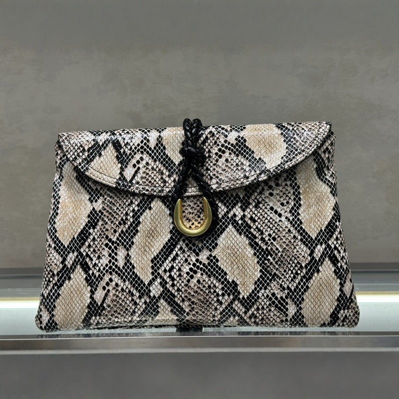 Star Same-Style Python Pattern Clutch Bag Woven Metal Buckle Shoulder Underarm Bag Women'S Bag High-End Sense Handbag - Image 2